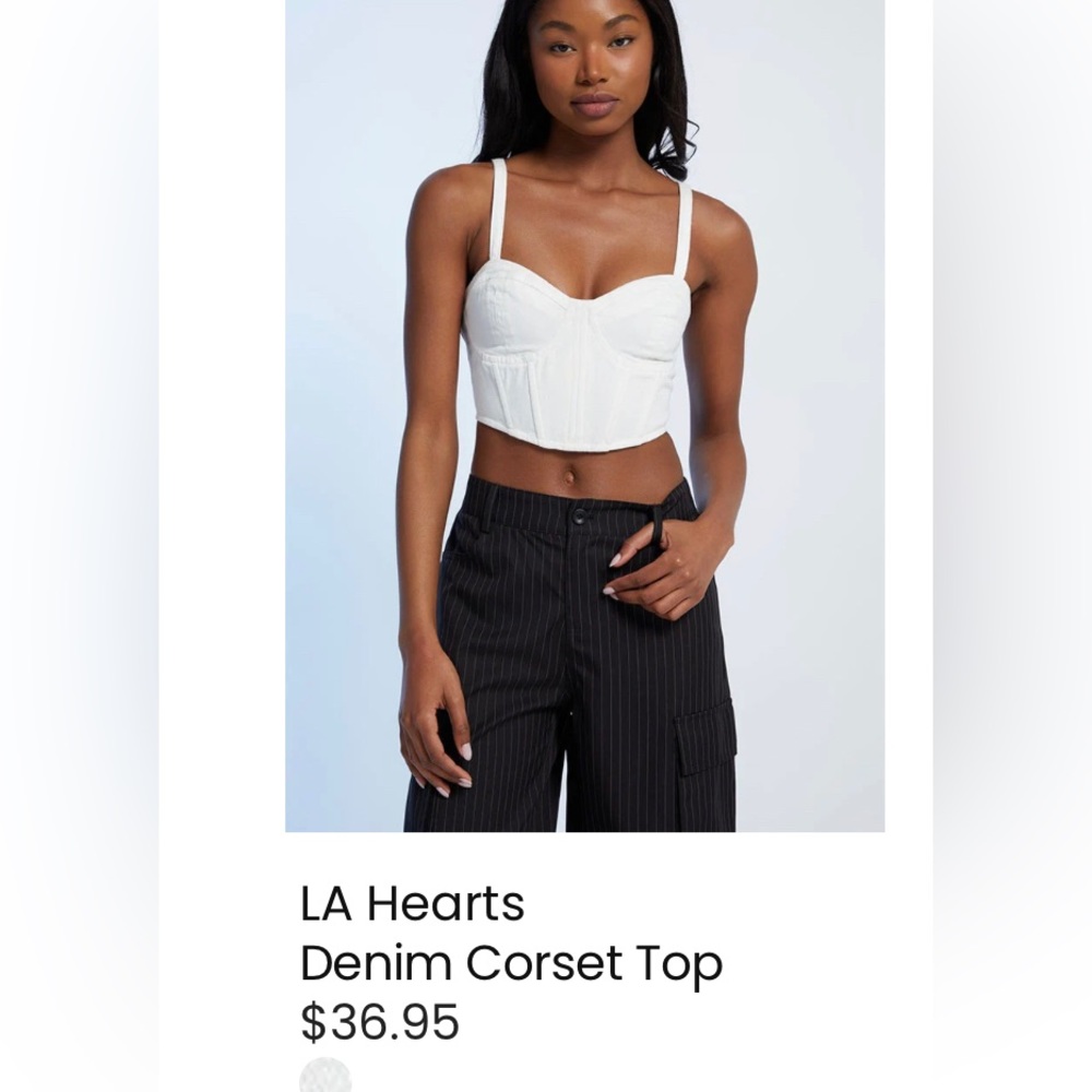 Brand new never worn small white denim corset